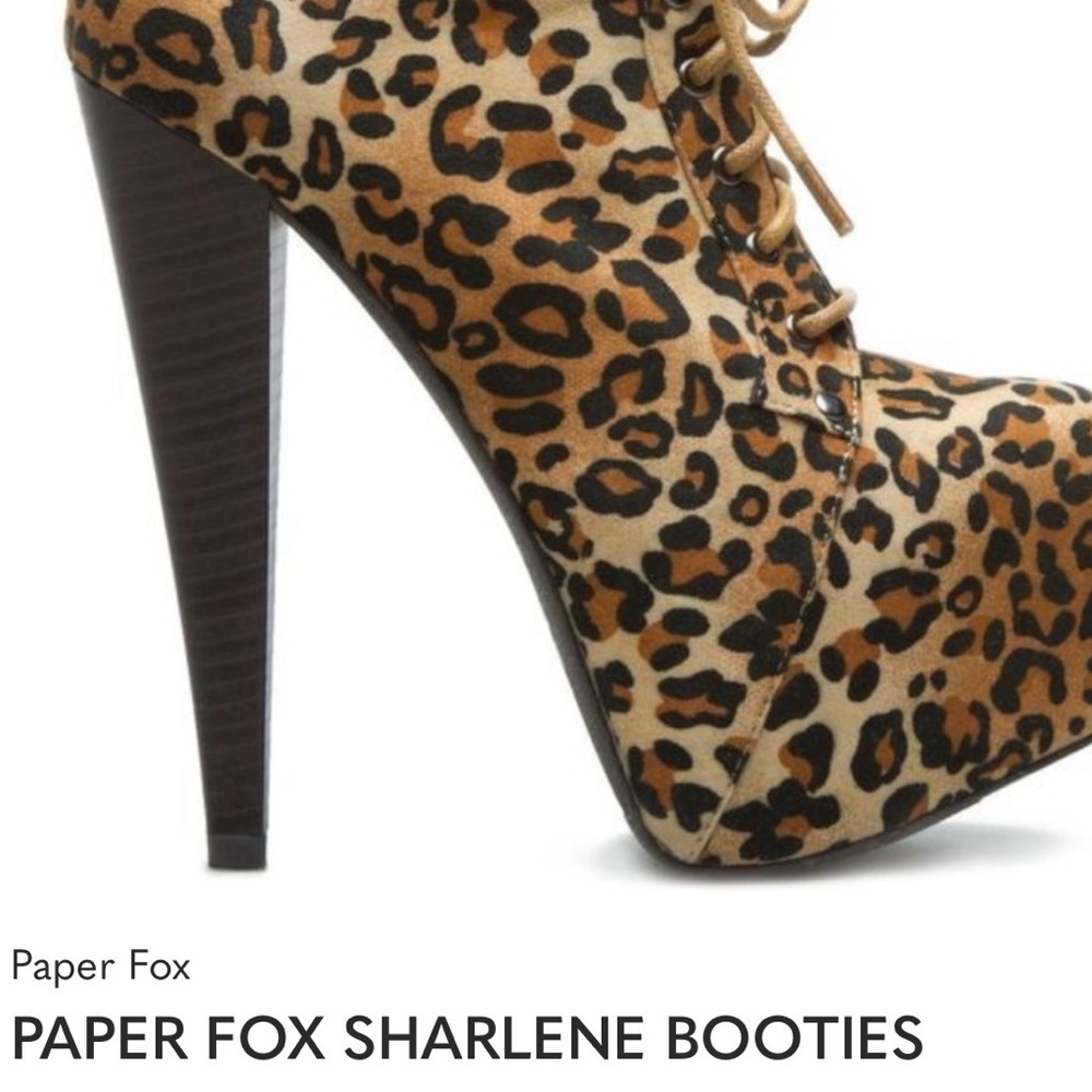 Paper Fox Animal Print Lace-Up Heeled Boots